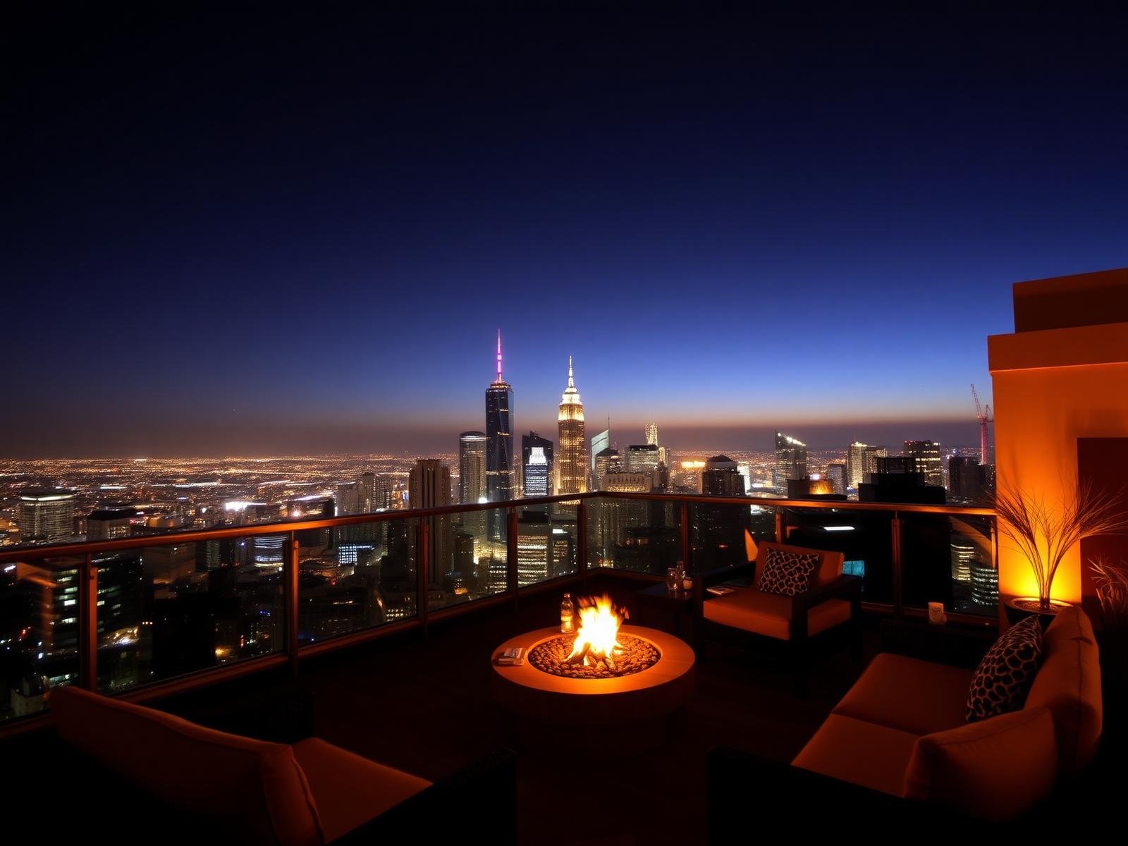 Sky lounge at night